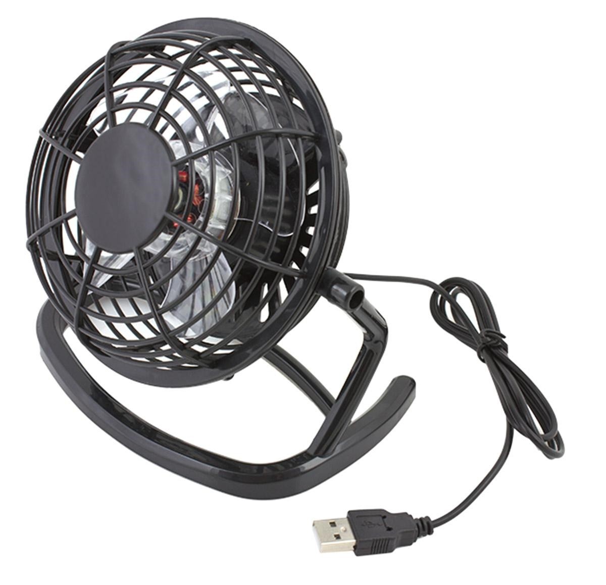Ventilator birou, alimentare USB, unghi reglabil, 5V 0.5A, 14,97 x 14,65 x 9,63cm, negru - imagine 4